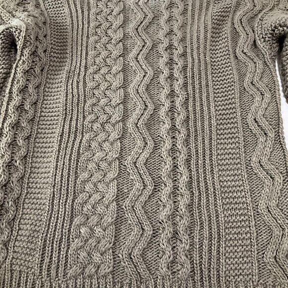 Y2K Grey Cable Knit Pullover, Relaxed Fit, XS. Academia - Picture 14 of 14